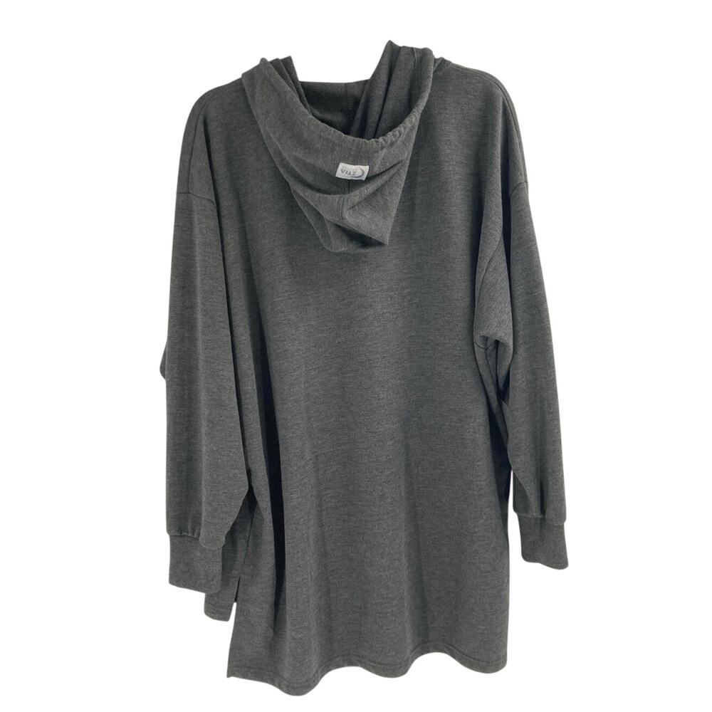 Zyia active Gray Pocket Long Soft Viscose Hoodie Lounge Women’s XL Comfy - Picture 2 of 13